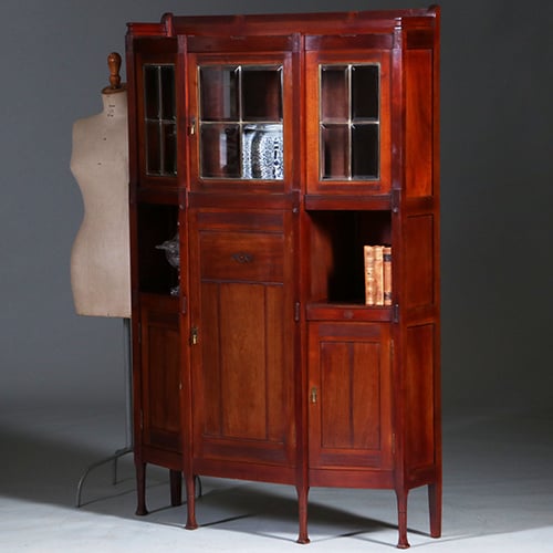 Foto 9 van Art deco kast in massief mahonie met subliem snijwerk Hollands ca 1900