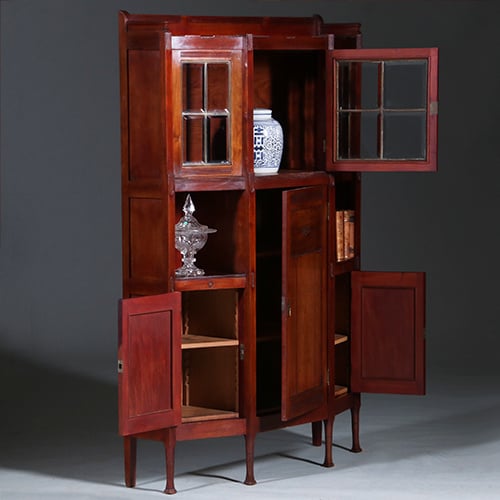 Foto 6 van Art deco kast in massief mahonie met subliem snijwerk Hollands ca 1900