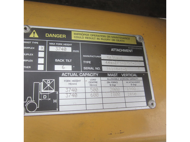 Foto 4 van Caterpillar GP20K, LPG-gas, duplo, side shift, vorkverstelling.