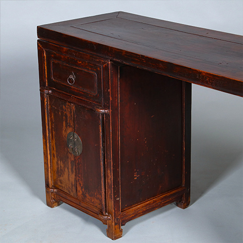 Foto 7 van Smalle lange wandtafel of sideboard  ook wel dokters bureau prachtige patina ca 1890