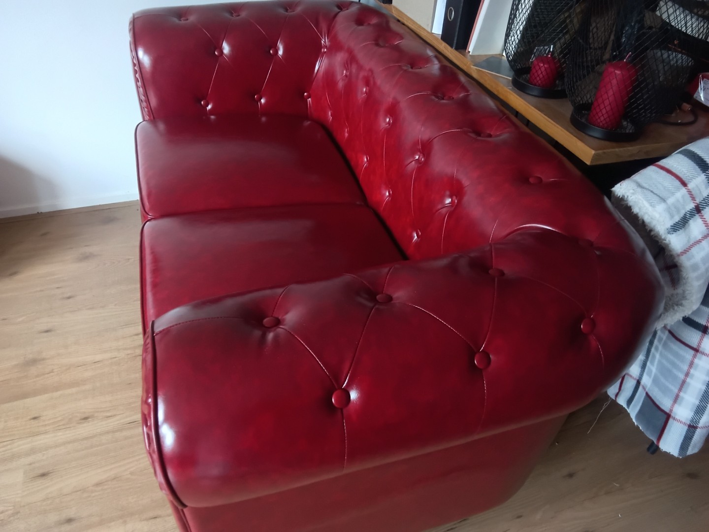 Tweezits bank Chesterfield rood Nieuw!