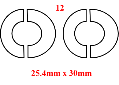 Foto 5 van VERLOOPRINGEN 25.4mmx30mm VOOR O.A. RICHTKIJKER, VIZIER, ZAKLAMP, IR-LAMP {nr12}
